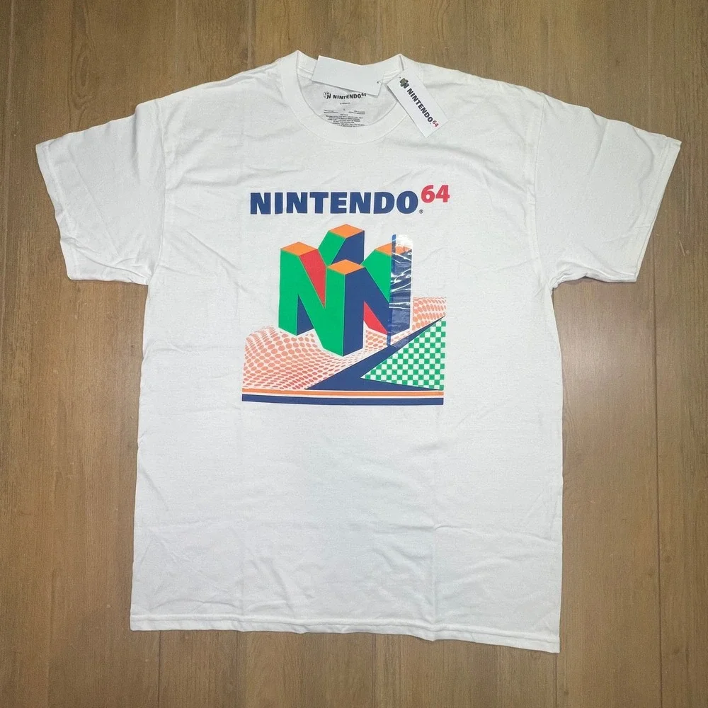 Nintendo‎ 64 N64 dead stock Graphic T-Shirt White Mens Large New Isaac Morris